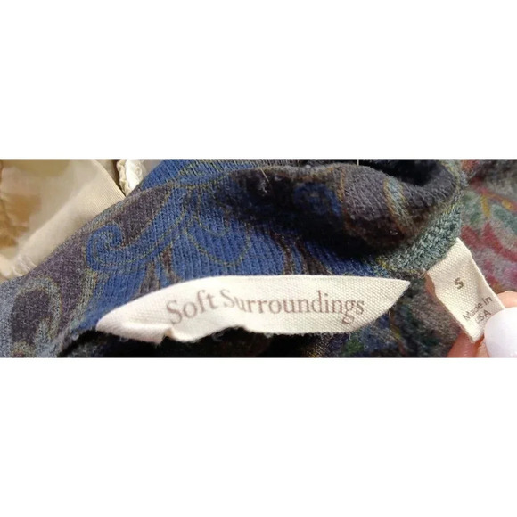 SOFT SURROUNDINGS FALL FLORAL PAISLEY SOFT PRINTED COZY BOHO OVERSIZED TUNIC SML - Picture 3 of 11